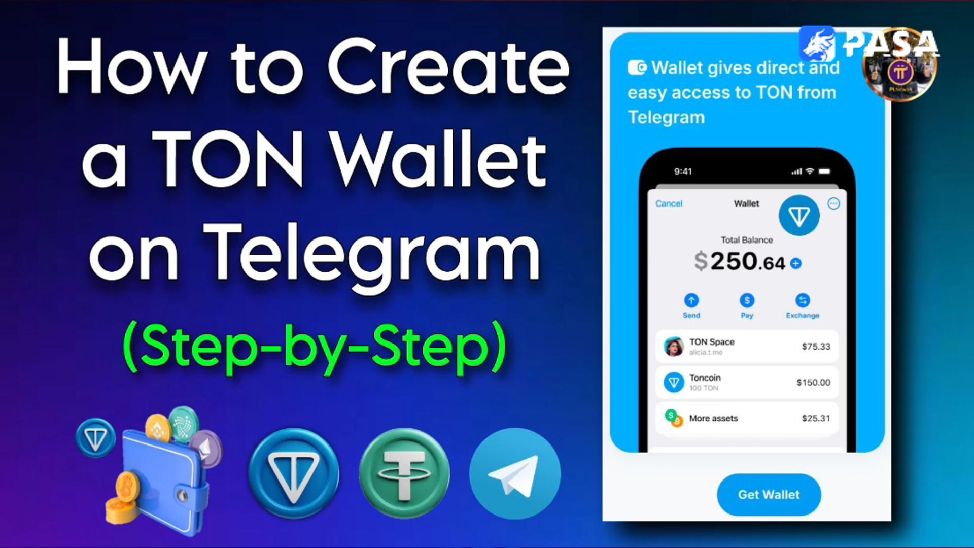 A video shows you how to create your TON wallet account on Telegram!