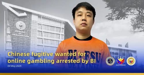 A man wanted in China for illegal online gambling was arrested in the Philippines and will be deported, with commission earnings exceeding $150,000.