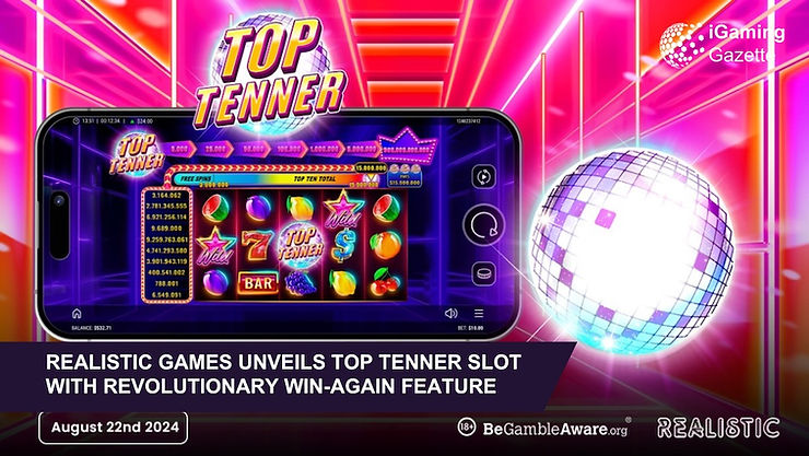 Realistic Games Unveils Top Tenner Slot With Revolutionary Win-Again Feature